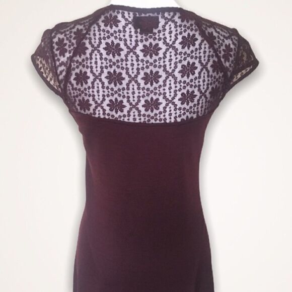 Anthropologie Deletta Lace Burgundy Dress - Picture 2 of 8